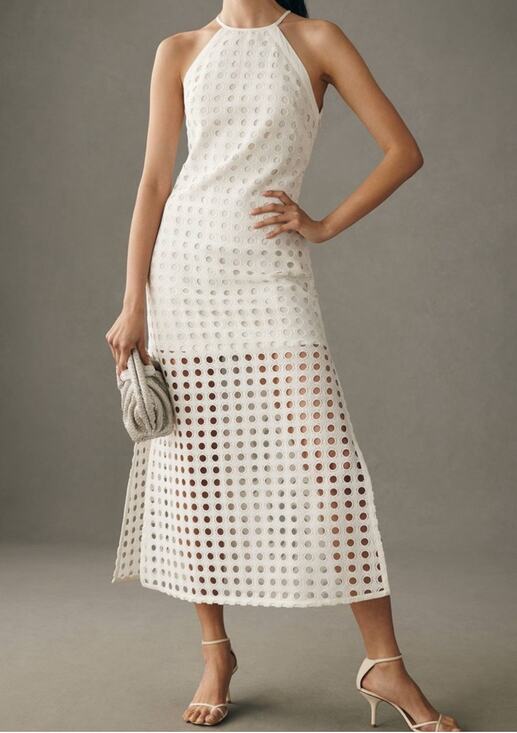 Anthropologie Dresses & Skirts - VINEET BAHL Anthropologie Dress SZ Petite Medium NWT Eyelet Halter Bridal White